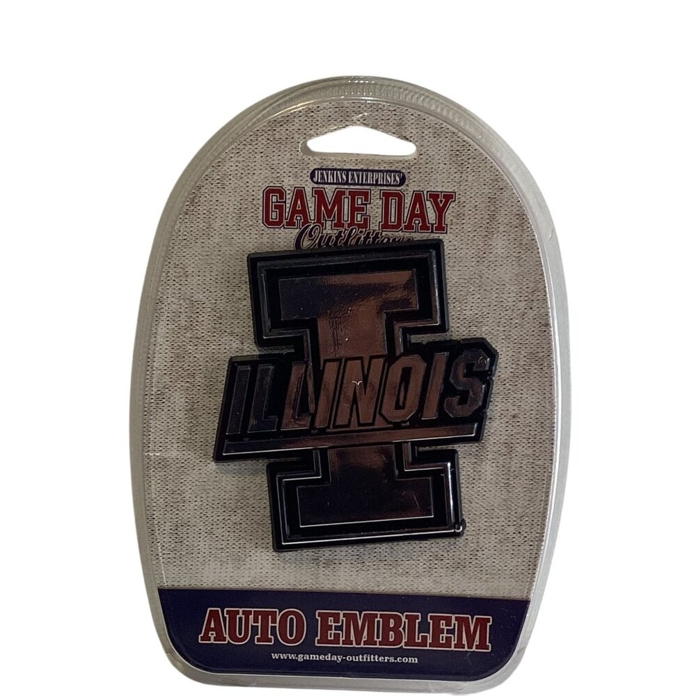 3" Fitting Illni Illinois Auto Emblem Badge Chrome Licensed New Sealed